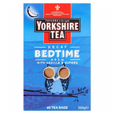 Yorkshire Tea - Decaf Brew with Vanilla & Nutmeg, 100g box with 40 decaffeinated tea bags. Blue packaging features two teacups on an illustrated owl.